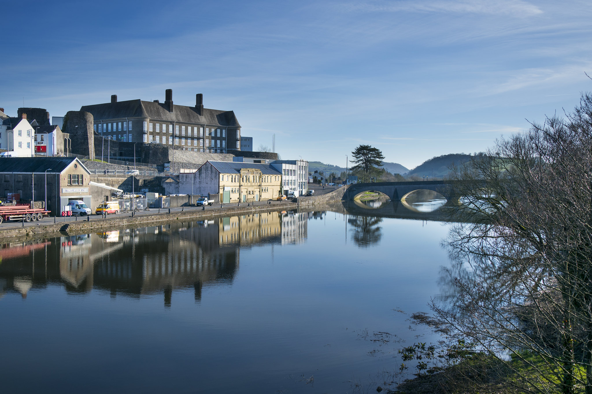 River Tywi running through Carmarthen