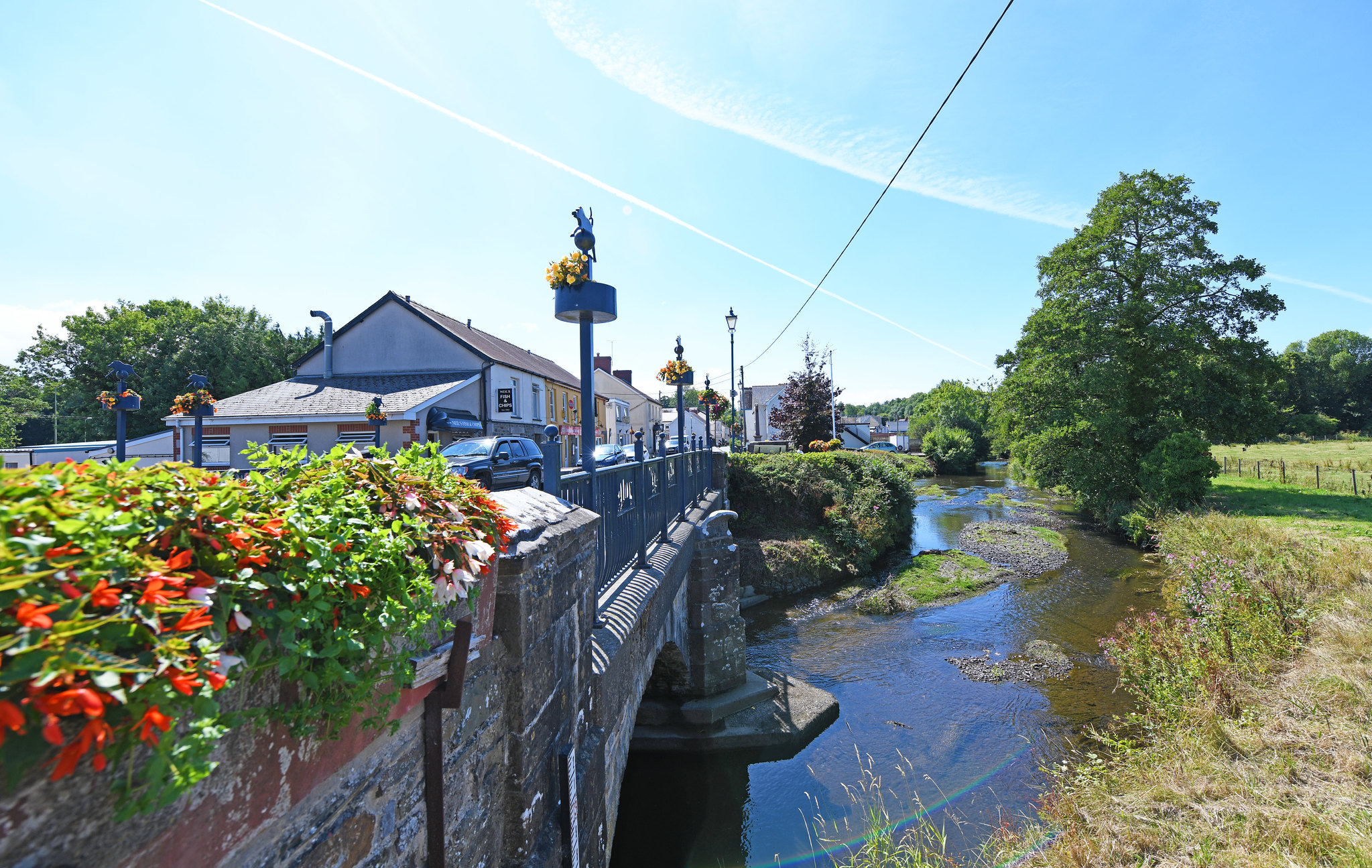 St Clears Town alongside the River