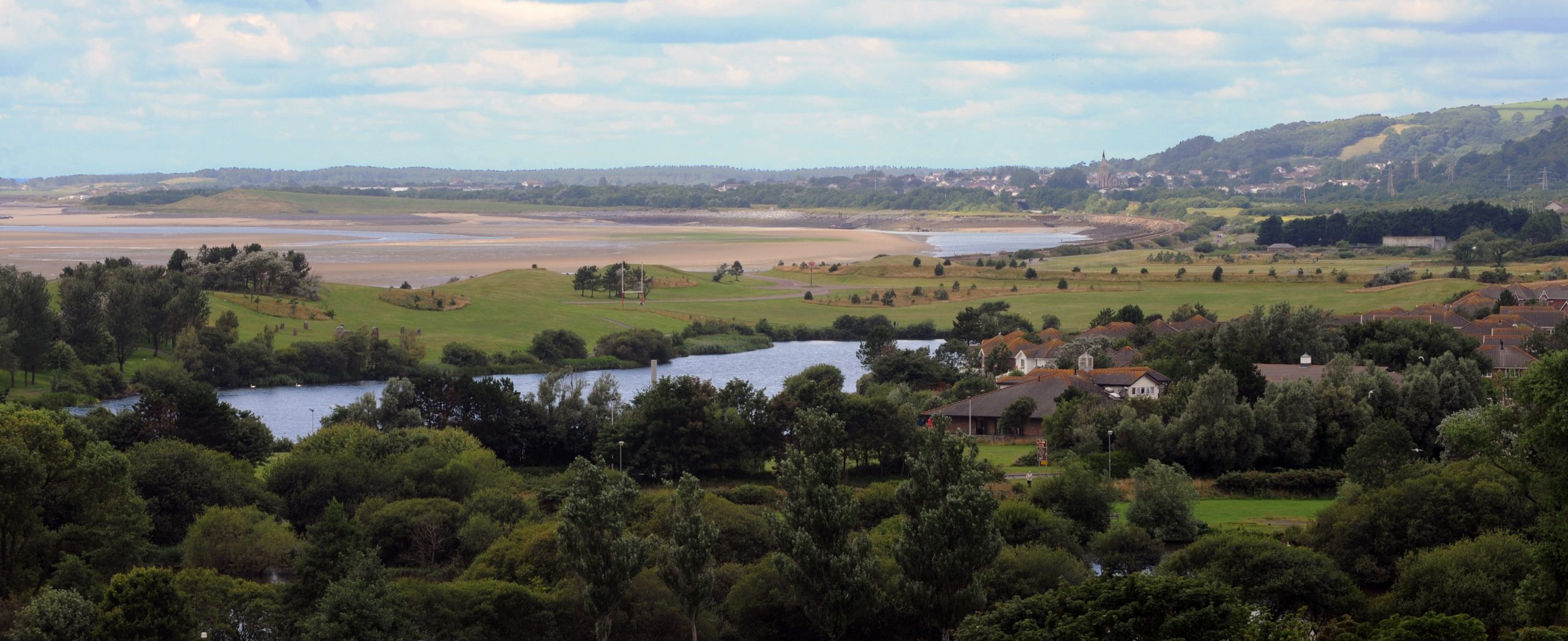 Views of Llanelli taken from the top of Llanelli Town Hall