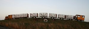 Historic railway within Lough Boora Discovery Park, Ireland 