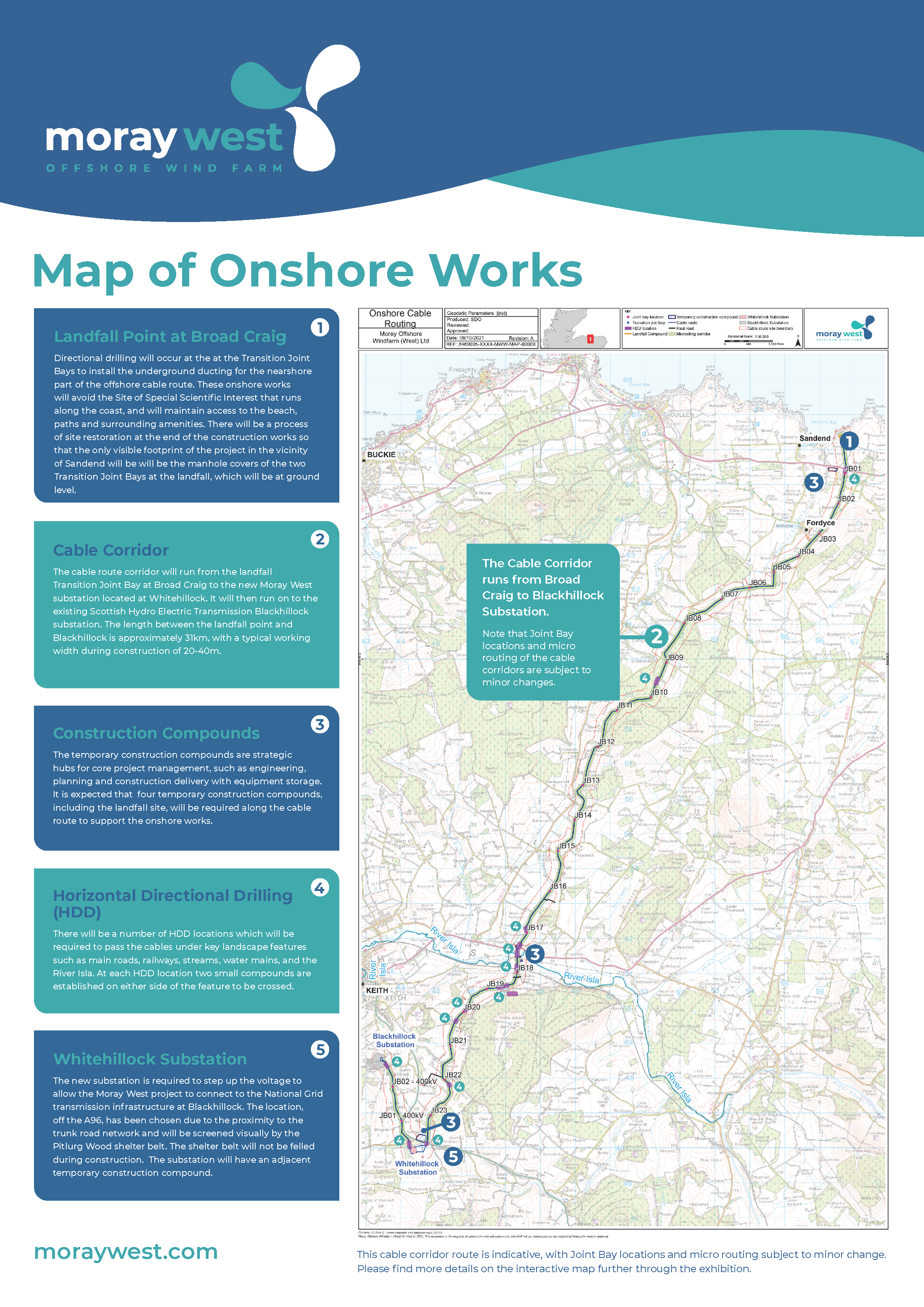 Map of onshore works